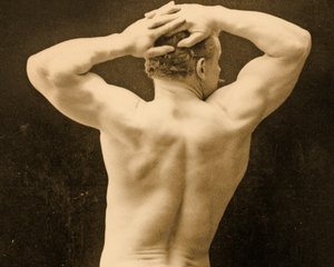 Eugen Sandow, en pose classique gréco-romaine ancienne, vers 1894